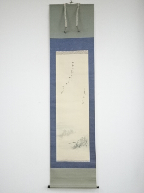 JAPANESE HANGING SCROLL / HAND PAINTED / FISH 